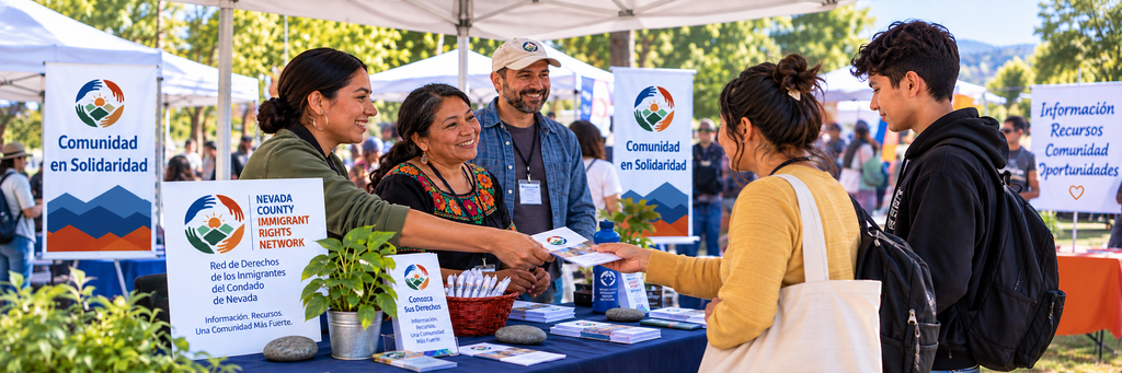 NCIRN volunteers sharing information with community members at an outreach event.